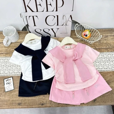 Set váy xinh cho bé gái + khăn mềm, size 10-30kg, giảm giá 159.000đ, chất liệu thoáng mát 7