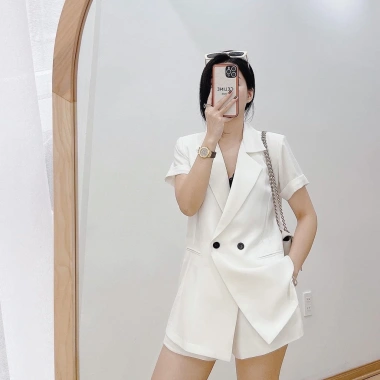 Set vest blazer cộc tay mix và quần short phong cách trẻ trung, giảm còn 149k 3