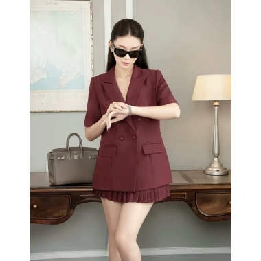 Set vest blazer mix + chân váy dập ly - Thiết kế sang trọng, giá chỉ 407.999₫ 2