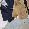 Set vest dài tay bé trai Beemo 2 túi vải text chéo mềm mại, cà vạt tặng, phù hợp sự kiện và Tết 23.316B1 7