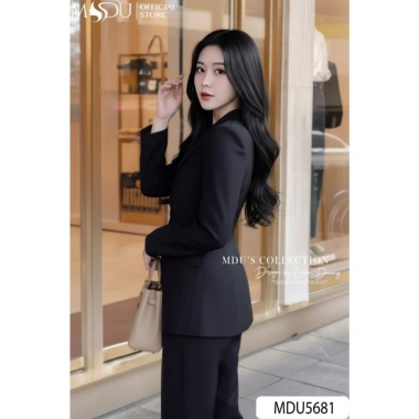 Set Vest Đen Gold Nhật Cao Cấp MDU5.681 - Áo Vest Dài Tay & Quần Tây Ống Loe, Giá 859.000