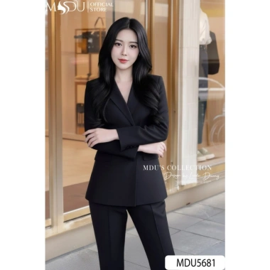 Set Vest Đen Gold Nhật Cao Cấp MDU5.681 - Áo Vest Dài Tay & Quần Tây Ống Loe, Giá 859.000