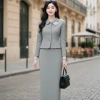 Sét Vets Công Sở Nữ Áo Vest Cổ Sen + Chân Váy Dài Thanh Lịch Giá 379.000 VND 6