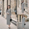 Sét Vets Công Sở Nữ Áo Vest Cổ Sen + Chân Váy Dài Thanh Lịch Giá 379.000 VND 8