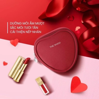 Set ví đỏ Son dưỡng Whoo 3in1 tặng son kem màu 45 với giá ưu đãi 414.000đ