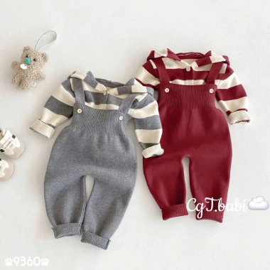 Set Yếm Len Kẻ Siêu Phẩm cho Bé Cưng Noel & Tết Giá Chỉ 248.000
