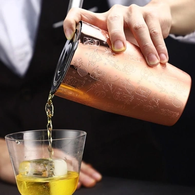 Shaker Cocktail Boston Bar 750ml - Thiết kế kép, Cốc đo lường, Khắc - 417.010₫
