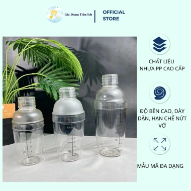 Shaker nhựa Mta-Mart2 - Bình lắc pha chế dày dặn, vạch đo chuẩn, giá chỉ 72.000₫