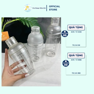 Shaker nhựa Mta-Mart2 - Bình lắc pha chế dày dặn, vạch đo chuẩn, giá chỉ 72.000₫