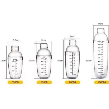 Shaker vạch đen 350-1.000ml, dung tích đa dạng, ưu đãi 37.000 VND chất lượng tốt