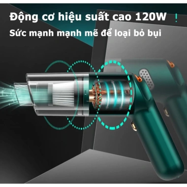 Sharp Máy hút bụi cầm tay không dây 120W Mini 10.000Pa Pin 4.000mAh kèm nhiều đầu - Giá ưu đãi 525.000₫