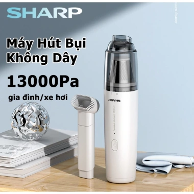 Sharp Máy hút bụi cầm tay mini không dây 13.000Pa siêu mạnh 2 trong 1 cho ô tô và nhà cửa Giá 525.000 VND