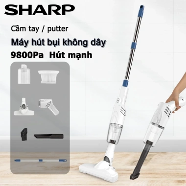 Sharp Máy hút bụi xe ô tô cầm tay không dây đa năng, lực hút siêu mạnh Giá 545.000₫