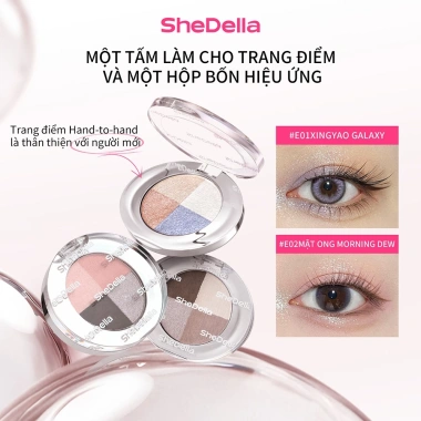 SheDella Palette 4 Màu Tạo Khối và Highlight 3D Tự Nhiên - Tone Chuẩn, Sáng Bền Lâu, 3.5g, Giao Hàng 24h, Giá 298.878