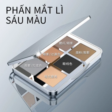 SHEDELLA Phấn Tạo Khối 6 Màu Dạng Lì - Lâu Trôi, Sáng Da, Che Khuyết Điểm, Ánh Sáng Đa Chiều 6g