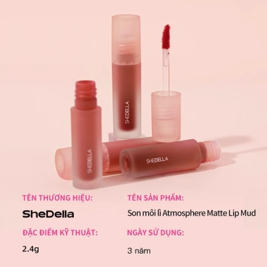 SheDella Son kem velvet kiểu Hàn 2.4g - Mượt mà, lì kép, chỉ 254.332đ 8