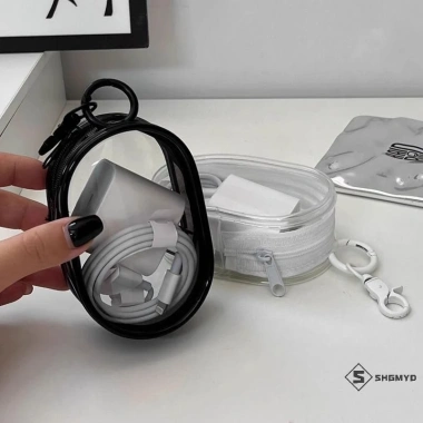 Shgmyd Túi đựng cáp trong suốt, chống nước, tổ chức, bảo vệ sạc điện thoại 3 Shgmyd Túi đựng cáp trong suốt, chống nước, tổ chức, bảo vệ sạc điện thoại 3