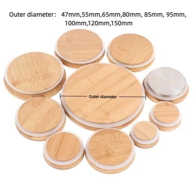 SHIKICK Nắp Tre Gỗ Niêm Phong Silicon Tái Sử Dụng – Chống Rò Rỉ, Dày Lọ Đóng Hộp, Dùng cho Bình Uống – 35.200 VND