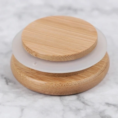 SHIKICK Nắp Tre Gỗ Niêm Phong Silicon Tái Sử Dụng – Chống Rò Rỉ, Dày Lọ Đóng Hộp, Dùng cho Bình Uống – 35.200 VND