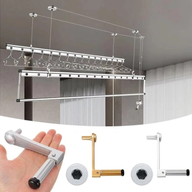 SHIKICK Treo Nâng Kim Loại Gập Đa Năng – Giá Phơi Tay Cầm, Hợp Kim Nhôm, Giá Treo Quần Áo, Giá 63.030đ 8