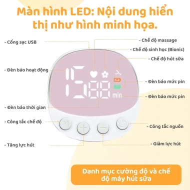 Ship 24H Kiumo Máy Hút Sữa Điện Đơn Không Dây - Chế Độ Hút Không Đau, Vắt Sữa 271.244₫ 7