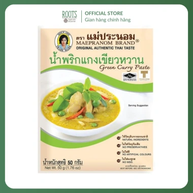 Ship hỏa tốc MAE PRANOM Gia Vị Cà Ri Xanh 1.76oz - Giá chỉ 23.000đ, hương vị Thái Ship hỏa tốc MAE PRANOM Gia Vị Cà Ri Xanh 1.76oz - Giá chỉ 23.000đ, hương vị Thái