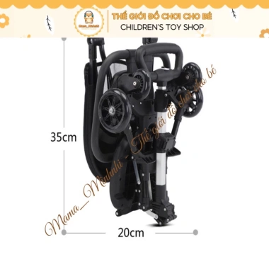 Ship Hoả Tốc Xe đẩy gấp gọn xoay 2 chiều có đệm, mái & phụ kiện du lịch - DUMBO STORE 299k