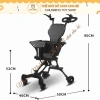 Ship Hoả Tốc Xe đẩy gấp gọn xoay 2 chiều có đệm, mái & phụ kiện du lịch - DUMBO STORE 299k 6