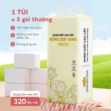 Shopee Live Thùng 6 Bịch Khăn Giấy Rút Bông Sen Vàng Treo Tường - Tặng 3 Móc Treo, Giá 259k