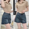 Short Jeans Trơn Cotton Không Co Giãn Lưng Cao UBAN Va Phong Cách Giá 310.000 VND 6