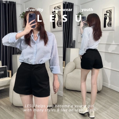 Short kaki cài nút gập lai - Ảnh tự chụp, phong cách trẻ trung, giá chỉ 225.000đ