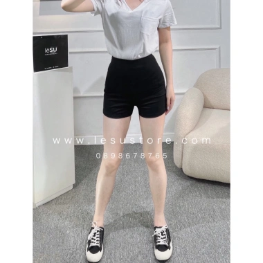 Short thun Umi trơn đen lưng cao - Ảnh tự chụp thời trang, giảm giá 152k 2