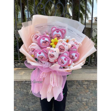 Sỉ 10 Gấu Bông Loopy Đội Mũ 16cm - Phụ Kiện Làm Bó Hoa Giá Ưu Đãi 495k 2
