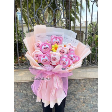Sỉ 10 Gấu Bông Loopy Đội Mũ 16cm - Phụ Kiện Làm Bó Hoa Giá Ưu Đãi 495k 4