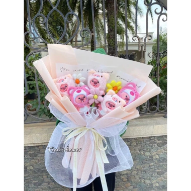 Sỉ 10 Gấu Bông Loopy Đội Mũ 16cm - Phụ Kiện Làm Bó Hoa Giá Ưu Đãi 495k 5
