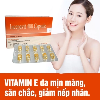 Sỉ 10 hộp Incepavit Vitamin E 400 capsule - Sáng da, mờ nhăn, trẻ hóa da, da săn chắc - Giá 1.05 triệu