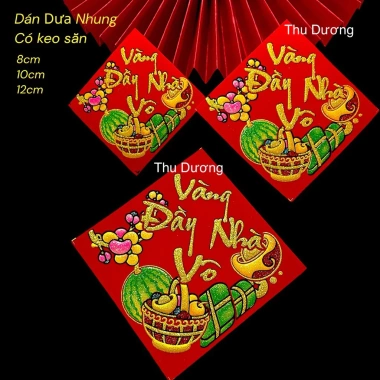 Sỉ 10 miếng dán dưa nhung cao cấp Trang trí Tết mẫu mới 2.026, giá chỉ 39.600₫