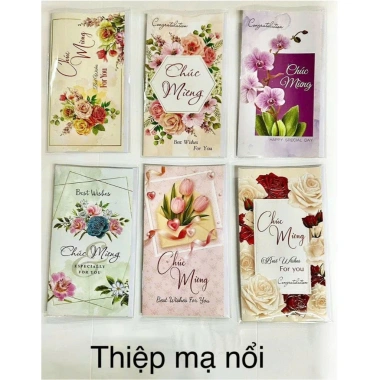 Sỉ 10 thiệp chúc mừng 3D mix full mẫu kèm phong bì - Giá chỉ 14.900đ 5
