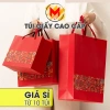 Sỉ 10 Túi Giấy Đựng Quà Tết Họa Tiết Đỏ Cao Cấp – Thổ Cẩm Quai Vải Sang Trọng