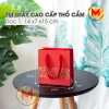 Sỉ 10 Túi Giấy Đựng Quà Tết Họa Tiết Đỏ Cao Cấp – Thổ Cẩm Quai Vải Sang Trọng 10