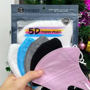 Sỉ 100-500 chiếc khẩu trang 5D THỊNH PHÁT chính hãng 3 lớp kháng khuẩn chống bụi nắng và UV giá 43.218 3