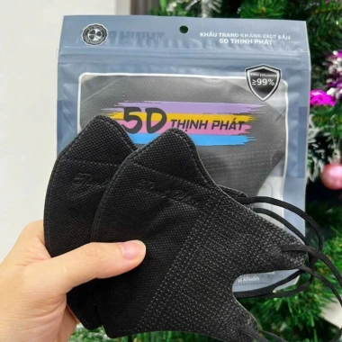 Sỉ 100-500 chiếc khẩu trang 5D THỊNH PHÁT chính hãng 3 lớp kháng khuẩn chống bụi nắng và UV giá 43.218 5
