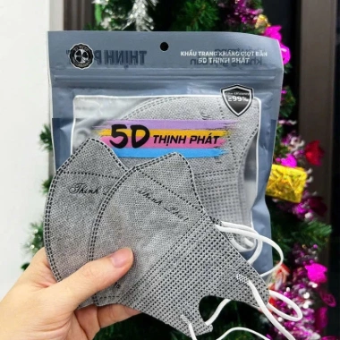 Sỉ 100-500 chiếc khẩu trang 5D THỊNH PHÁT chính hãng 3 lớp kháng khuẩn chống bụi nắng và UV giá 43.218 6