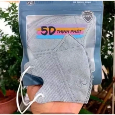 Sỉ 100-500 chiếc khẩu trang 5D THỊNH PHÁT chính hãng 3 lớp kháng khuẩn chống bụi nắng và UV giá 43.218 10