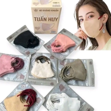 Sỉ 100 chiếc Khẩu Trang 6D Promask TUẤN HUY – Quai thun dẹt, không đau tai, vải mềm, chỉ 35k