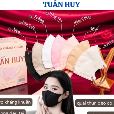 Sỉ 100 chiếc Khẩu Trang 6D Promask TUẤN HUY – Quai thun dẹt, không đau tai, vải mềm, chỉ 35k