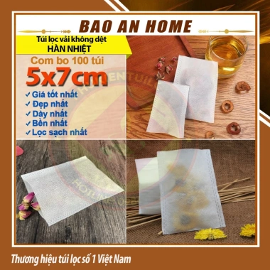 Sỉ 100 Túi Lọc Trà Vải Không Dây Hàn Nhiệt Đa Kích Thước - 15.000 VNĐ BAOANHOME