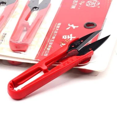 Sỉ 12 cây kéo bấm chỉ cán nhựa đỏ lưỡi đen D-J107 - Giá ưu đãi 145.000đ 4