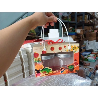 Sỉ 20 cái MS Q4 TẾT - Hộp giấy 500ml cho hũ hạt, hũ nhựa nắp nhôm, Tết 2.025, chỉ 129.000₫