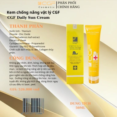 Sỉ 210k Kem chống nắng vật lý CGF Hàn Quốc SPF50+ PA++++ 50ml - Da trắng tự nhiên, kiềm dầu, giảm giá 280k 6